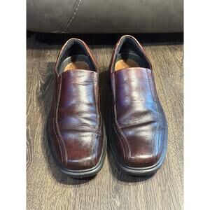 Ecco Loafers Men Sz 45 US 12 Helsinki Shoes Brown Leather Slip on Apron Toe